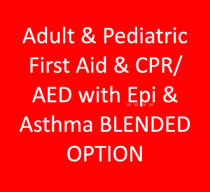 Adult & Pediatric First Aid & CPR/AED with Epi and Asthma BLENDED OPTION